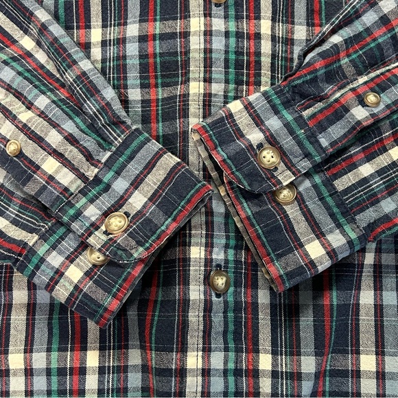 Eddie Bauer Mens Checkered Button Up Shirt Long Sleeve Cotton Country Casual - Picture 4 of 11